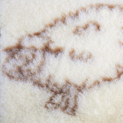 Egyrétegű birka gyapjú takaró - bárány minta