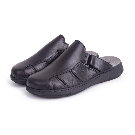 Men's "Emil" Leather Slip-on Shoes - Black