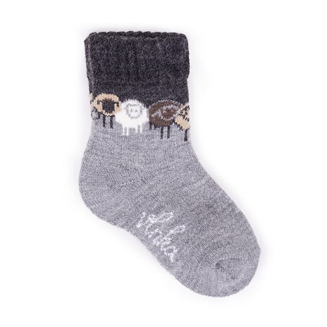 Kids’ Merino socks Lamb Friends Dark Grey