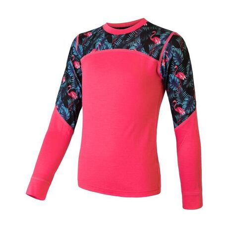 Detská súprava funkčného oblečenia Sensor Merino Impress magenta/floral