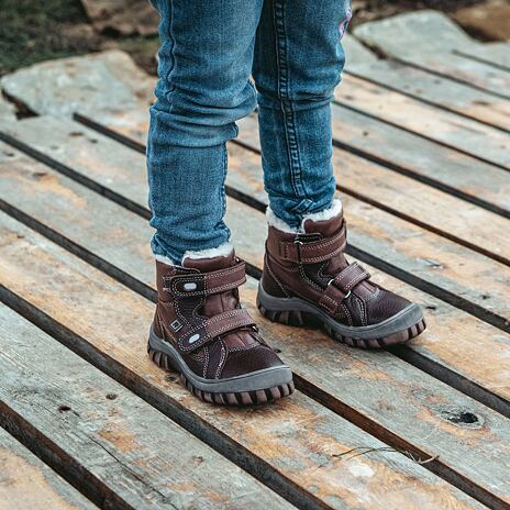 Bottes d'hiver pour enfants en laine de mouton « Bobo » brun