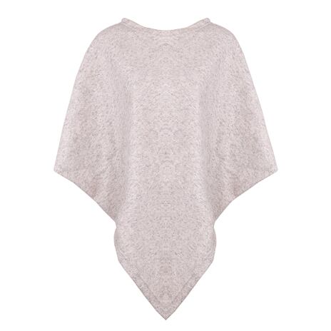 Poncho en laine gris clair