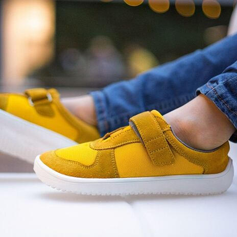 Dětské kožené barefoot tenisky Be Lenka Joy žlutá