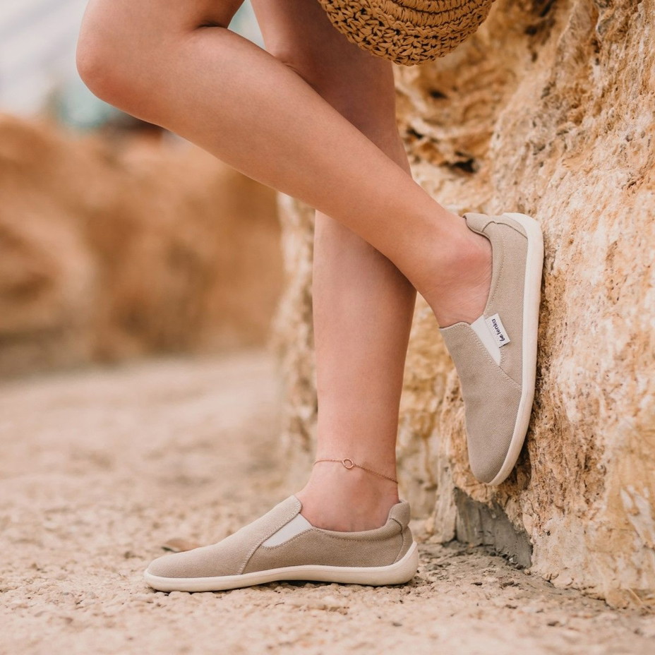 Încălțăminte de pânză barefoot Be Lenka "Eazy" - bej