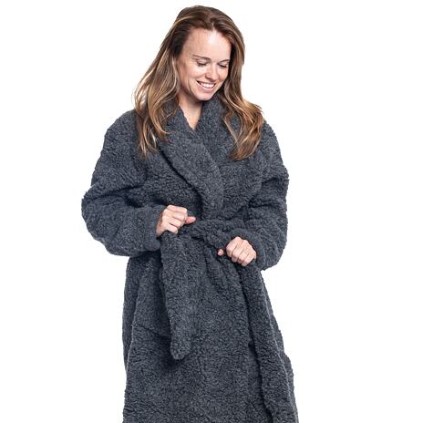 Wool Bathrobe Grey