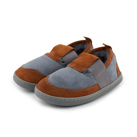 Kids’ Lele Leather Slippers with Wool Lining Blue