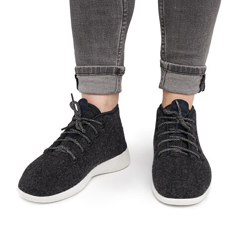 Woolee High-Top Wool Trainers Dark Grey