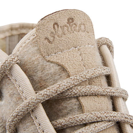 Wollen warmte-geïsoleerde hoge sneakers beige