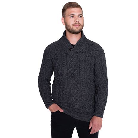 Pull Vlnka en laine pour hommes S18 gris foncé