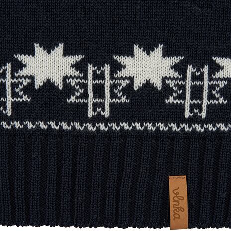 Le pull Vlnka S21 en laine avec un motif norvégien bleu