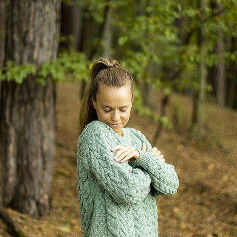 Pull en laine S08 turquoise