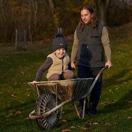 Gilet en laine pour enfants avec doublure marron