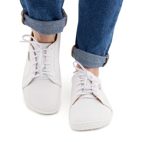 Barefoot Leder-Sneaker "Mira" weiß