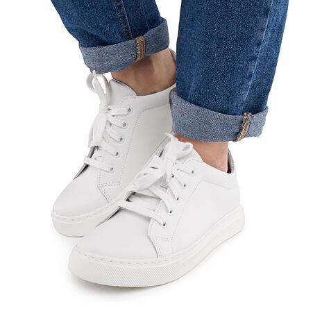 Women's orthopaedic leather sneakers Viola white