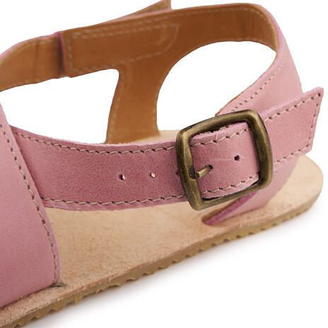 Sandales barefoot Johana roses en cuir pour femmes