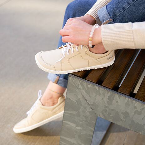 Barefoot Ledersneaker "Sasa" beige