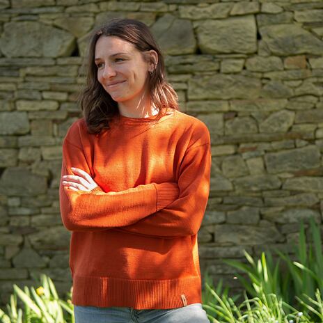 Leichter Wollpullover für Damen Vlnka orange