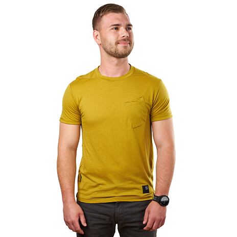 Heren T-shirt Sensor Merino Air Traveller mustard