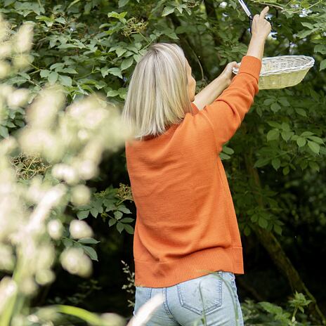 Pull fin Laine en laine pour femmes, orange