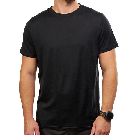 Merino T-Shirt mit kurzen Ärmeln für Herren schwarz