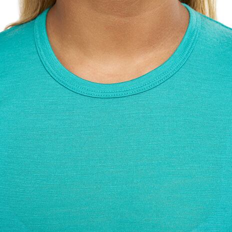 Merino dames T-shirt met korte mouwen turquoise