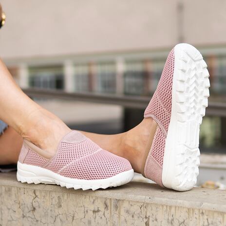 Atmungsaktive Turnschuhe für Damen rosa