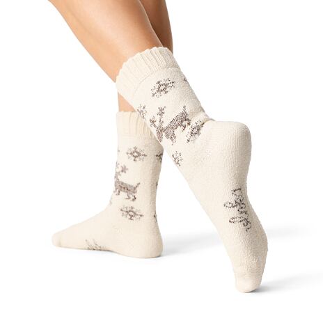 Chaussettes en laine Merino renne naturel