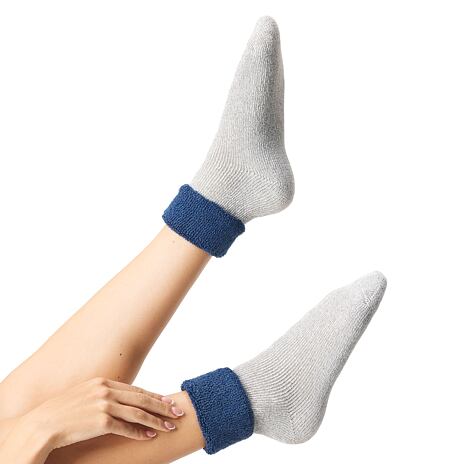 Schafsocken Merino Frottee blau