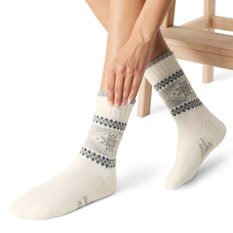 Chaussettes en mouton Merino semelle blanc