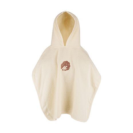 Children's Cotton Poncho with Hood Sheep Natural