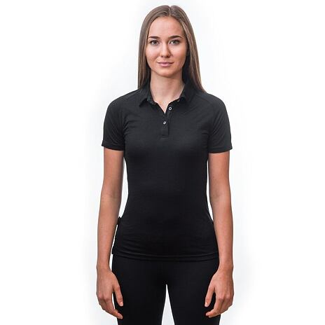 Dámske tričko s golierom Sensor Merino Active POLO čierna