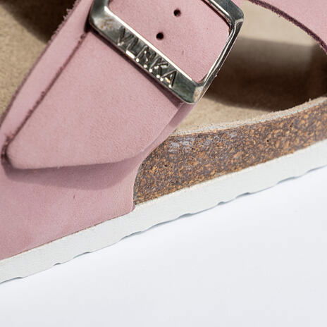 Claquettes anatomiques en liège pour femmes Martine, rose - 2ème qualité