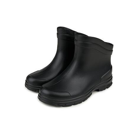 Knöchelhohe Gummistiefel für Damen mit Woll-Innensohle schwarz