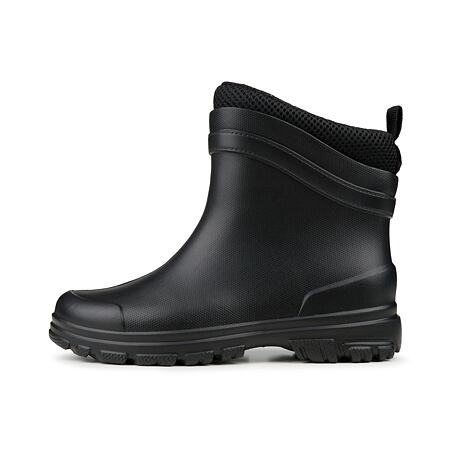 Gefütterte knöchelhohe Gummistiefel für Damen mit Woll-Innensohle schwarz