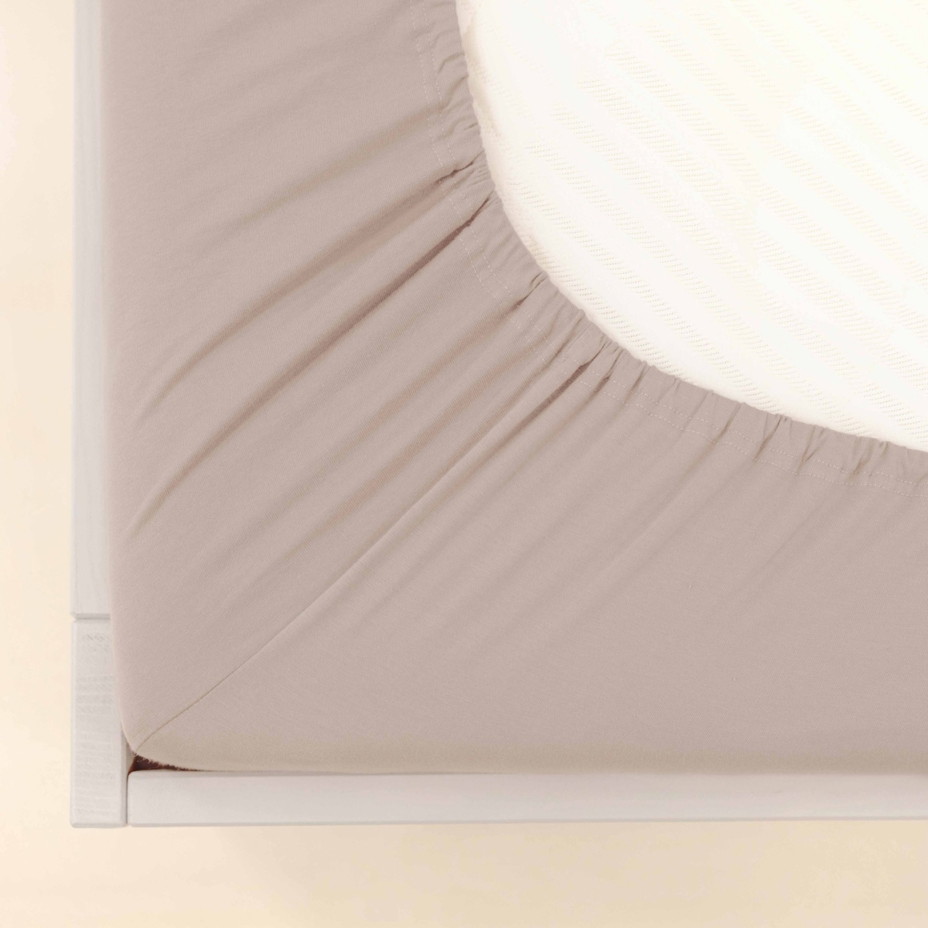 Jersey-Bettlaken Baumwolle beige