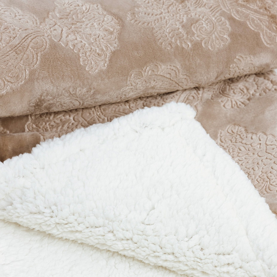 Mikroplyšová deka s 3D vzorkem hnědá