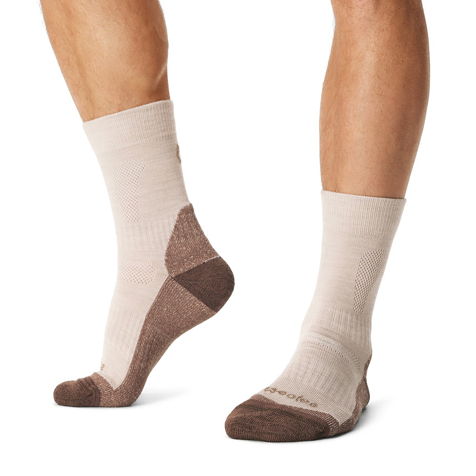 3 páry treckových Merino ponožek béžová