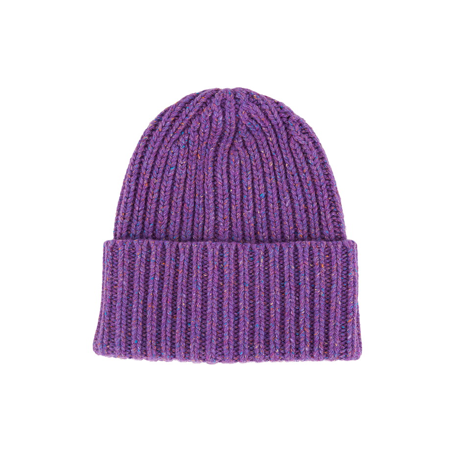Vlněná čepice s hedvábím Gheppio fialová