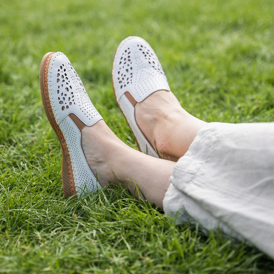 Dámské kožené polobotky Fiona bílá