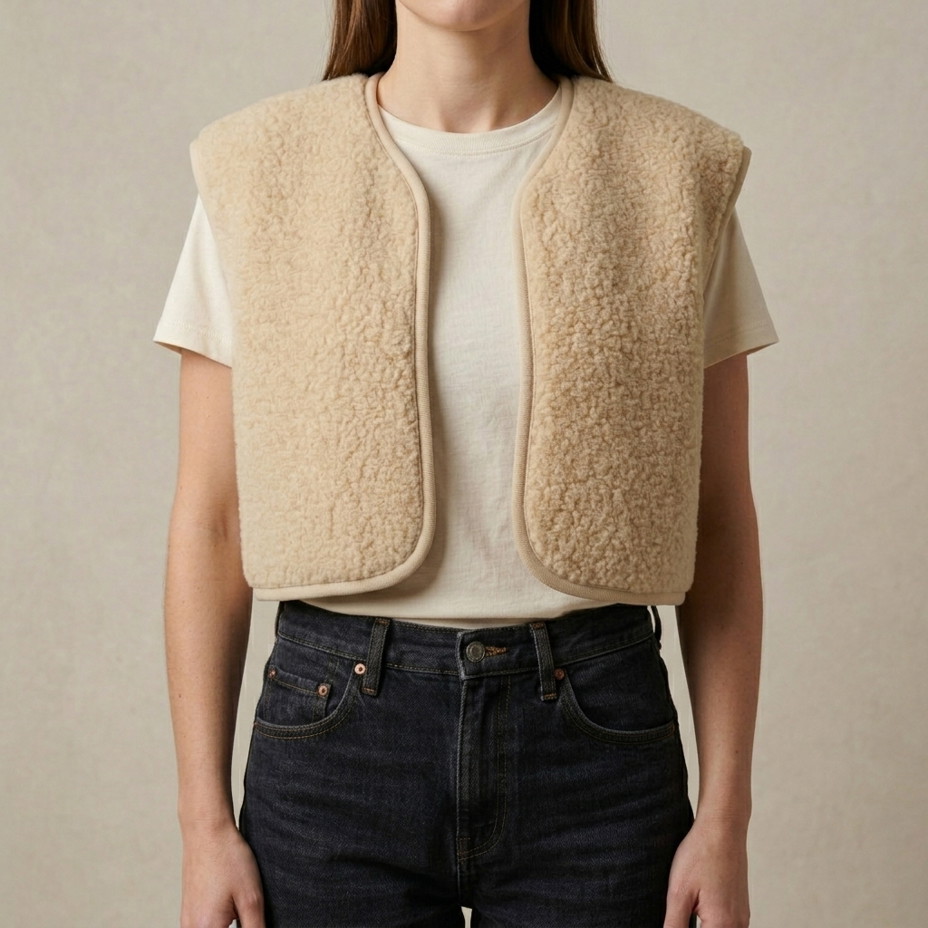 Damenweste Schafwolle Camila, beige