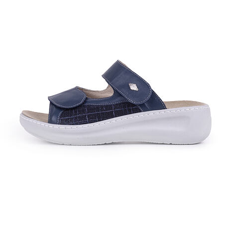 Women's leather slip-ons for bunions "Zuzana" - Blue