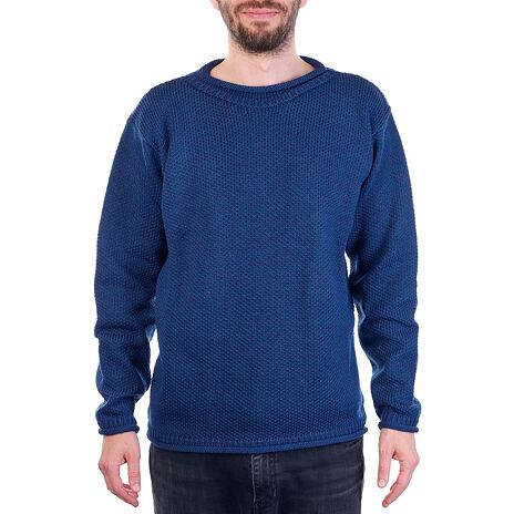 Vlnka Men's Wool Sweater S09 Dark Blue