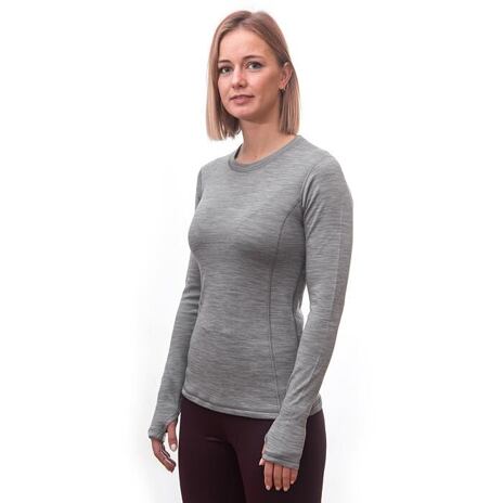 T-shirt fonctionnel femme longues manches Sensor Merino Bold gris cool