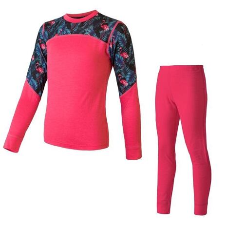 Kids’ Sensor Merino Impress Performance Clothing Set Magenta/Floral