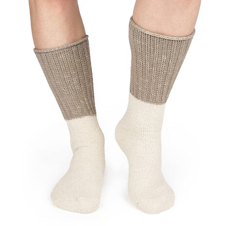 Extra-long Merino Wool Socks Brown