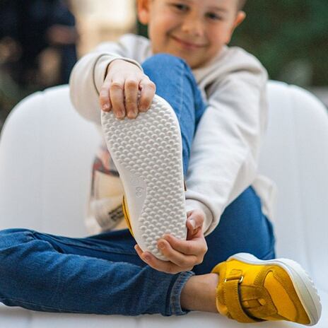 Dětské kožené barefoot tenisky Be Lenka Joy žlutá