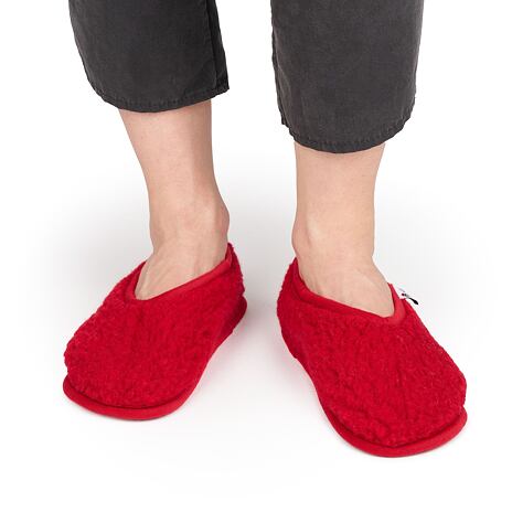 Wool Ballerina Pumps Red