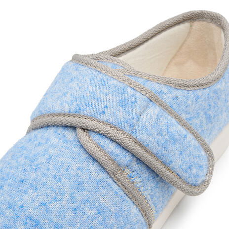 Chaussons en feutre de laine avec velcro bleus