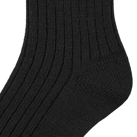 Schafsocken Merino mit Gesundheitssaum schwarz