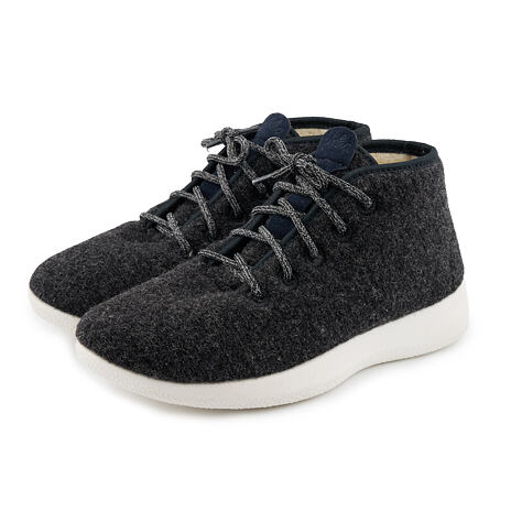 Wollen warmte-geïsoleerde hoge sneakers donkergrijs